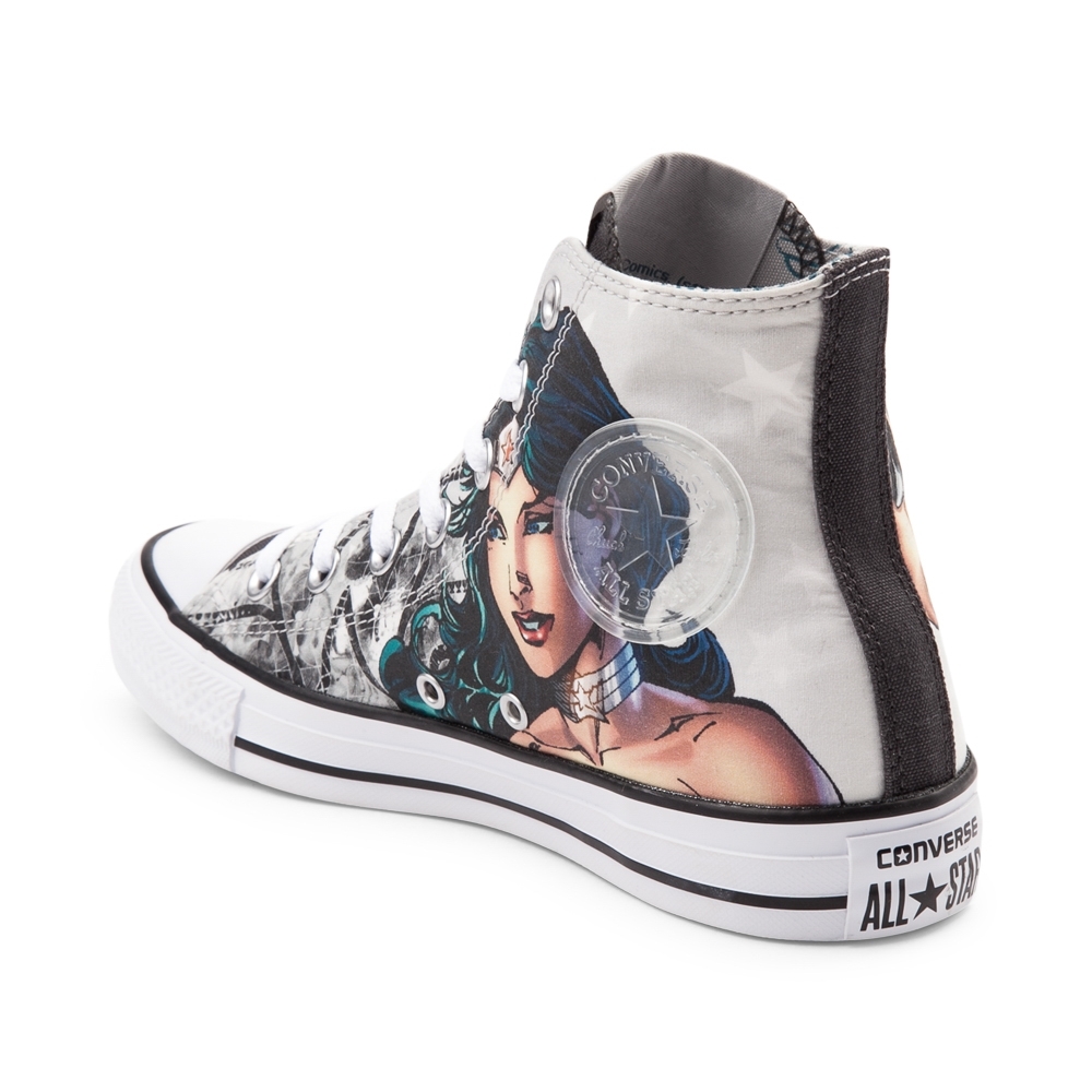 Pre-owned Converse Print  Chuck Taylor All Star Hi Wonder Woman Dc Sneaker White Shoe