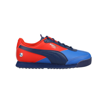 Puma Bmw Mms Roma Via Lace Up  Youth Boys Blue Sneakers Casual Shoes 30725703