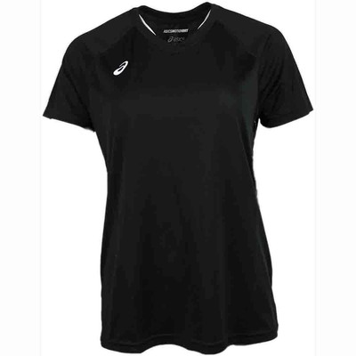 

Женская футболка с коротким рукавом ASICS Circuit 8 с v-образным вырезом, размер , повседневные топы XT3261-9, Черный