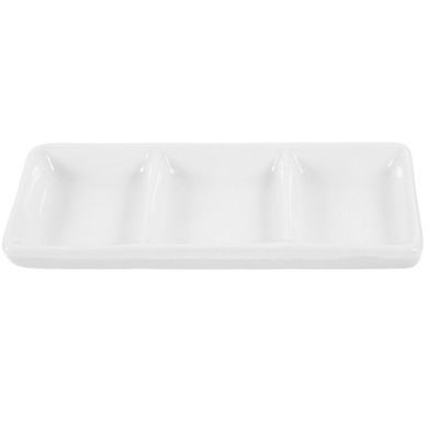  6 Inch 3 Compartment Serving Tray Divided Appetizer -compartment Soy Sauce