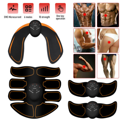 4PCS Ultimate EMS AB & Arms Muscle Simulator ABS Training Home Abdominal Trainer