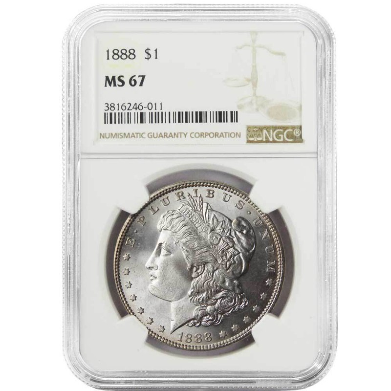 1888 Silver Morgan Dollar NGC MS67