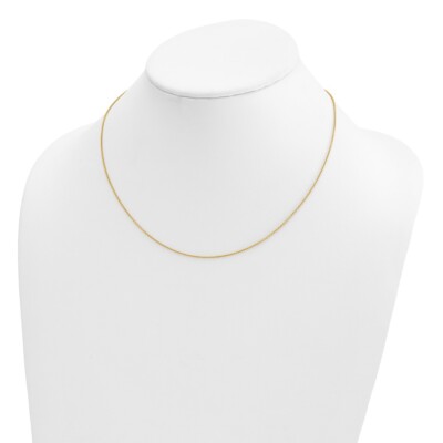 Pre-owned Diamond2deal 18k Yellow Gold Polished 1.3mm Solid Cable Chain Necklace 18" For Women 2.36g