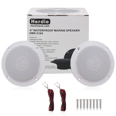 Dual Herdio 4'' 160W Ceiling Speakers Stereo System Flush Mount in Wall Kitchen