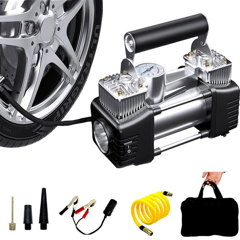 Electric 12V Auto Pump Air Compressor Car Tire Inflator Heavy Duty Portable