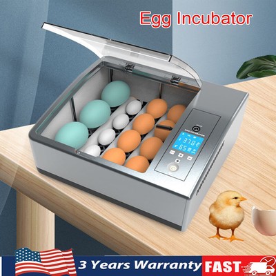 16-Egg Digital Egg Incubator Chicken Duck Hatcher Temp Control Automatic Turning