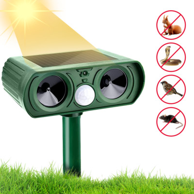 1/2/5X Solar Power Ultrasonic Animal Repeller Pest Repellent Deer Raccoon Garden