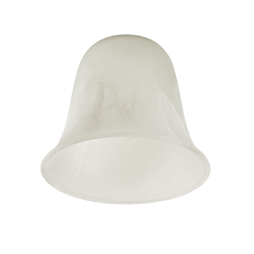 Bell Shaped Ceiling Shades Set of 3 Frosted White Marble Effect Glass