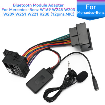 Bluetooth Modul Empfänger Adapter 12Pin Radio Stereo MIC Kabel für Mercedes-Benz