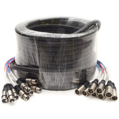 Audio XLR Pro Fantail Snake Cable - 2, 4, 8, 12, 16, 24 Channel - 5' to 100'