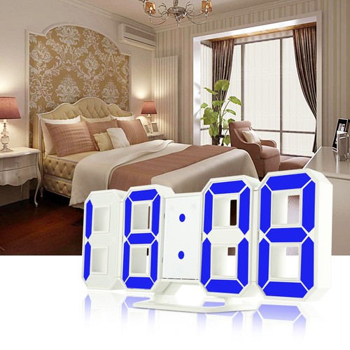 Famirosa 3D LED Display Alarm Clock 24 / 12 Hours Dual Time Formats Night Mode