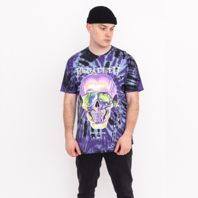 Мужская футболка Primitive x Megadeth Rattlehead Tie Dye SS Lifestyle фиолетовый