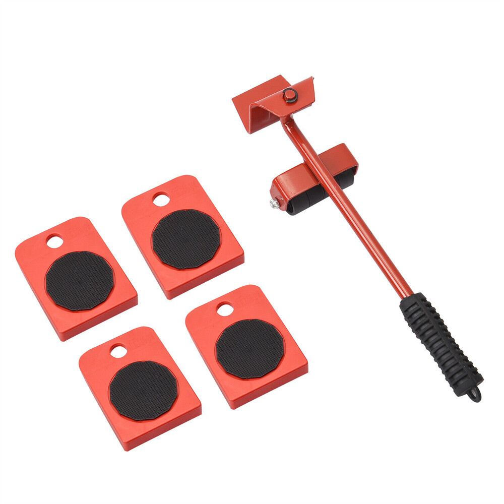 Heavy Furniture Moving System Lifter Kit 5Pcs Slider Pad Rol
