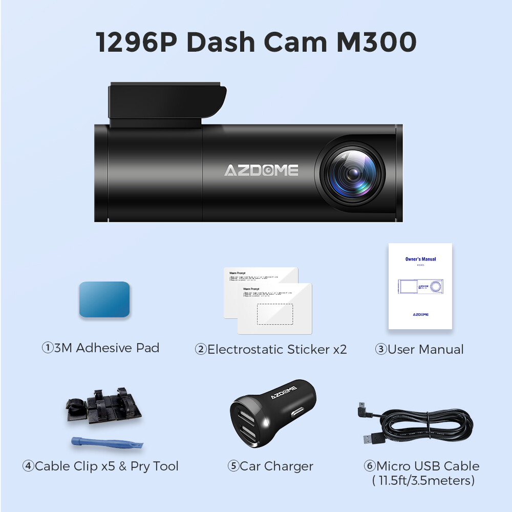 AZDOME HD 1080P Dash Cam WiFi Recorder Car Camera DVR G-Sensor Night Version App