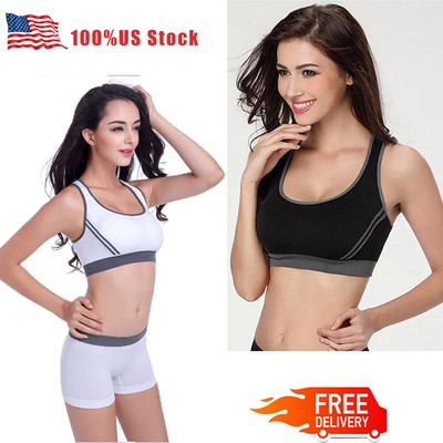 Women Bra Fitness Workout Crossover Tank Tops Sports Bras Gym Training Tops EIT