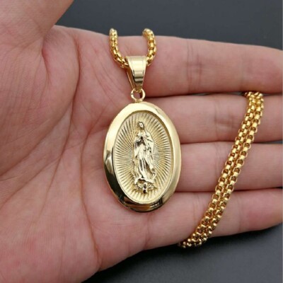 キングアイス ネックレス Virgin Mary Portrait Necklace Virgin Mary Portrait Necklace | Marz Lyfe – King Ice