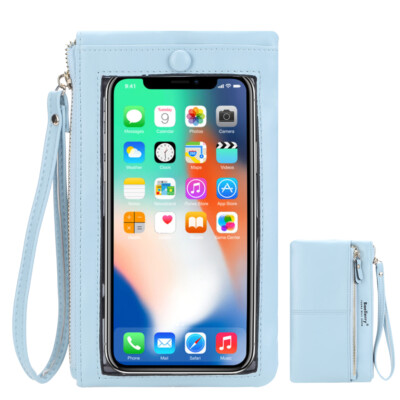 Touch Screen Phone Clutch Bag Case Leather Wristlet Handbag Wallet Womens Girls