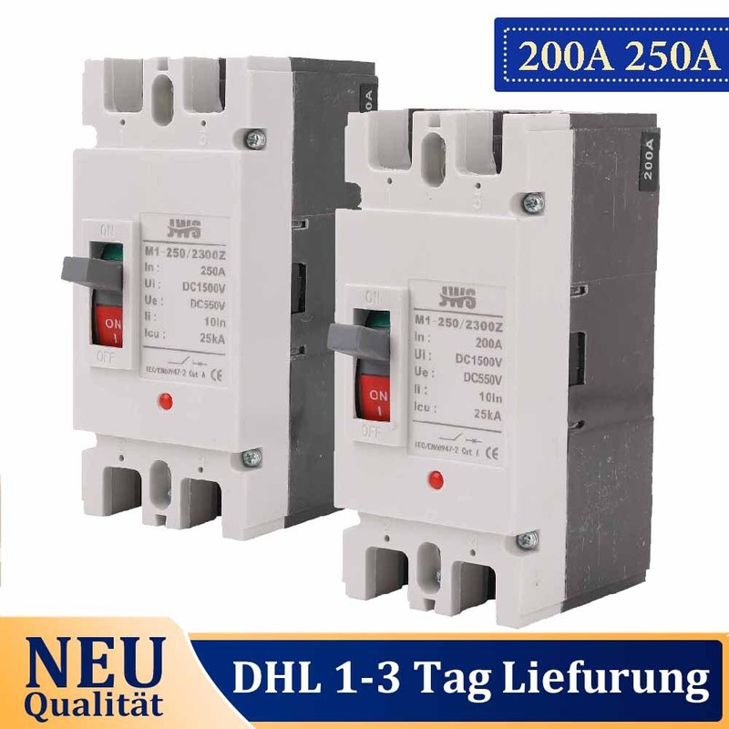 Mccb Dc-Leitungsschutzschalter 550vdc 2 Polig / Pv Batterie 160a/200a/225a/250a