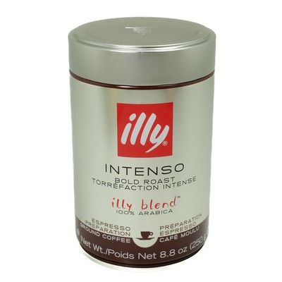 Illy 100% Arabica Ground Espresso Classico/Intenso Coffee, 8.8oz