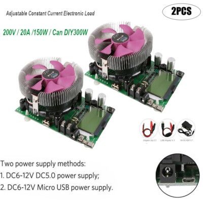 2Pcs Adjustable Electronic Load Constant Current Battery Capacity Tester Module