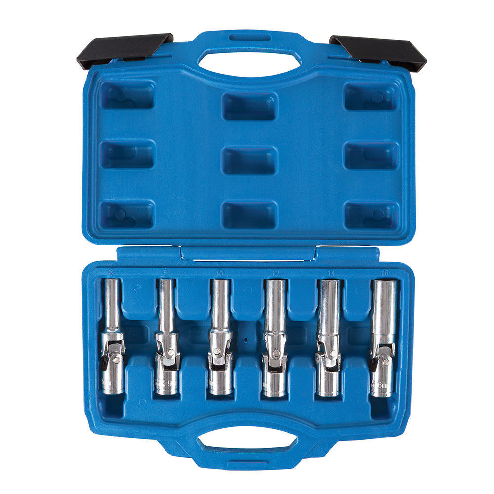 Flexi Spark Plug Glow Plug Socket Set 8mm 9mm 10mm 12mm 14mm 16mm In