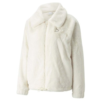 

Puma Classics Faux Fur FullZip Jacket Женская белая повседневная спортивная верхняя одежда 535, Белый, Puma Classics Faux Fur FullZip Jacket