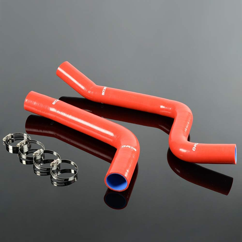 Silicone Radiator Hose Red with Clamps Kit for Chevy Camaro Firebird 1967-1969