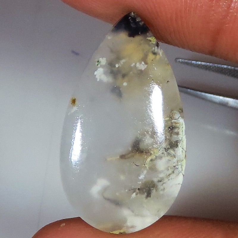 Naturel Tigre Dendrite Agate Poire Cabochon Gemme 19.70 Cts 16x29x4 Mm Lp134