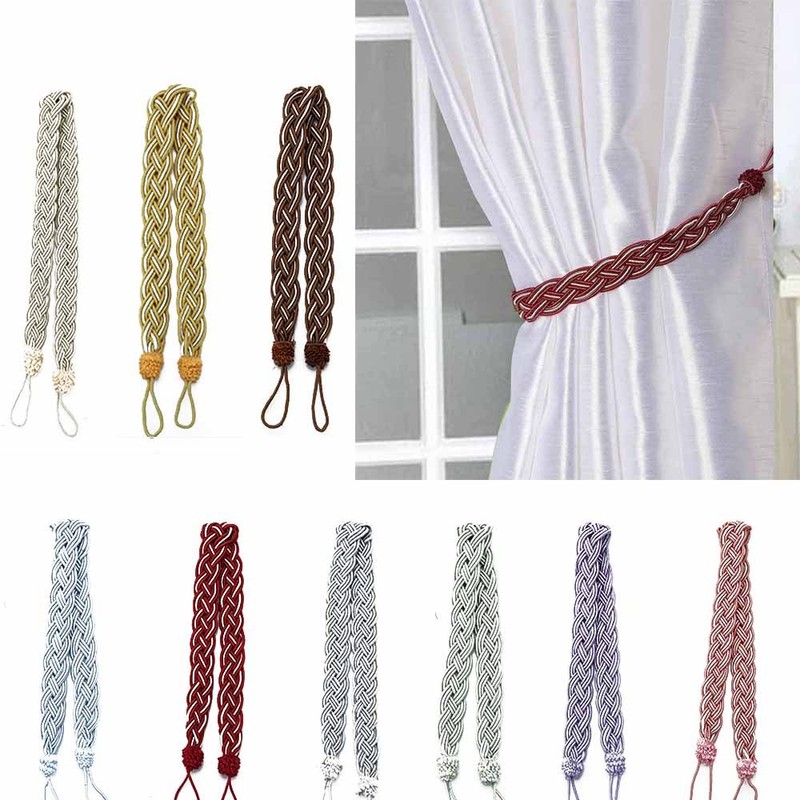 Pair Of Braided Satin Rope Curtain Tie Backs Tiebacks Holdbacks