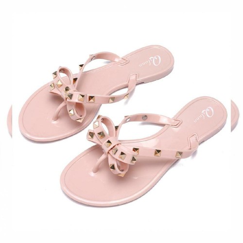 bow flip flops jelly