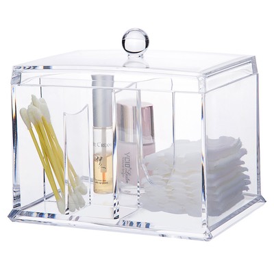 NEW! OnDisplay CLEAR ACRYLIC COTTON PAD, Q-TIPS, & BATH ACCESSORY ORGANIZER