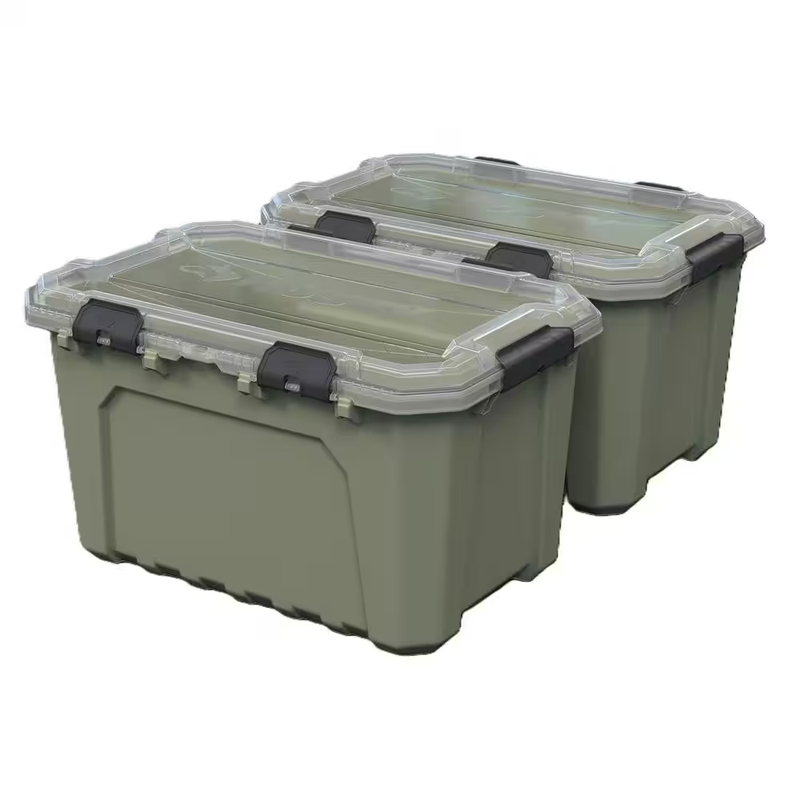 Husky Storage Container Tote 20 Gallon Heavy Duty Stackable Tool Box 2 Pack
