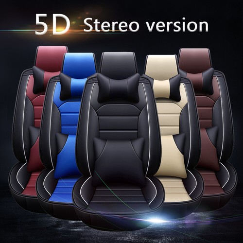 Deluxe Leather Universal Car Seat Cover 5 Seat Front Rear Full Set