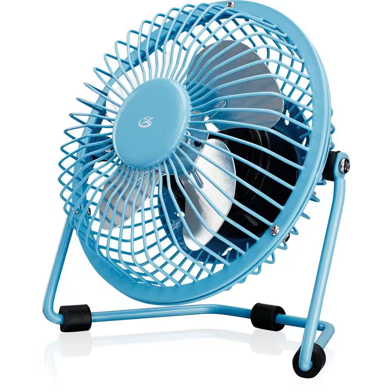 USB Desk Fan 4 Inch Portable Metal Quiet Adjustable Tilt Office Computer