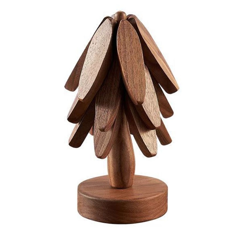 Coaster Insulation Pad Anti Scald Wooden Tree Design Stand Heat Resistant Mat