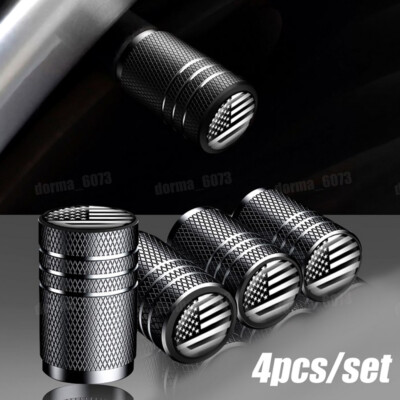 4Pcs American Flag Tire Valve Stem Caps Set Auto Tire Wheel Stem Air Valve Caps