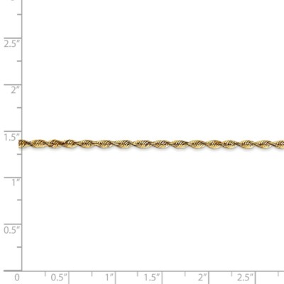 Pre-owned Superdealsforeverything Real 14kt 2.25mm Diamond Cut Extra-light Rope Chain; 24 Inch In Yellow