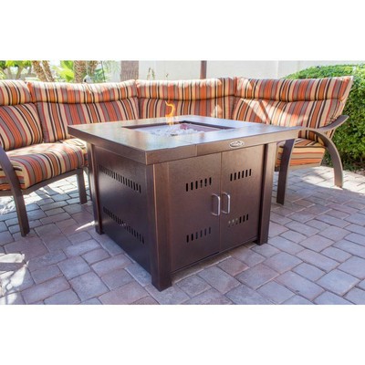 Propane Steel Firepit 38 in. Solid Steel Construction Durabl