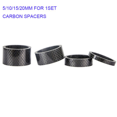 Carbon Fiber 5, 10, 15, 20mm Headset Spacer 1 1/8'' Stem Road Bike MTB Bicycle 