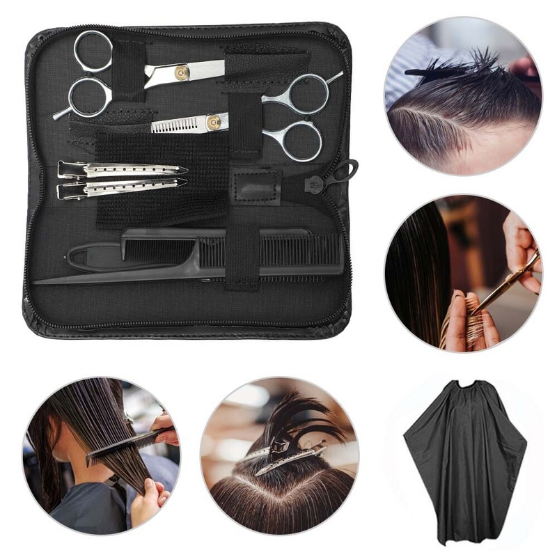 10tlg Profi Haarschneiden Friseurscheren Set Haarschere Effilierschere Schnitt