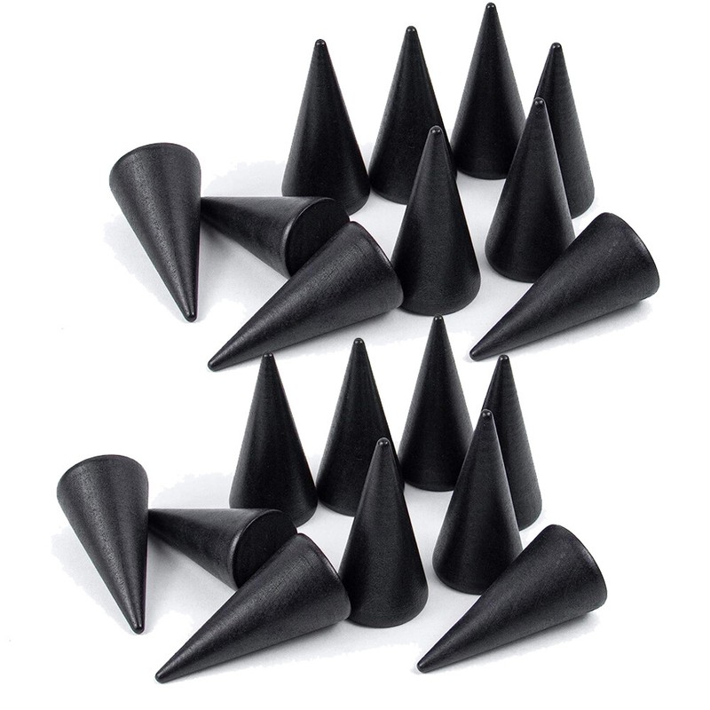 20 PC Wood Cone Ring Holder Durable Finger Jewelry Display