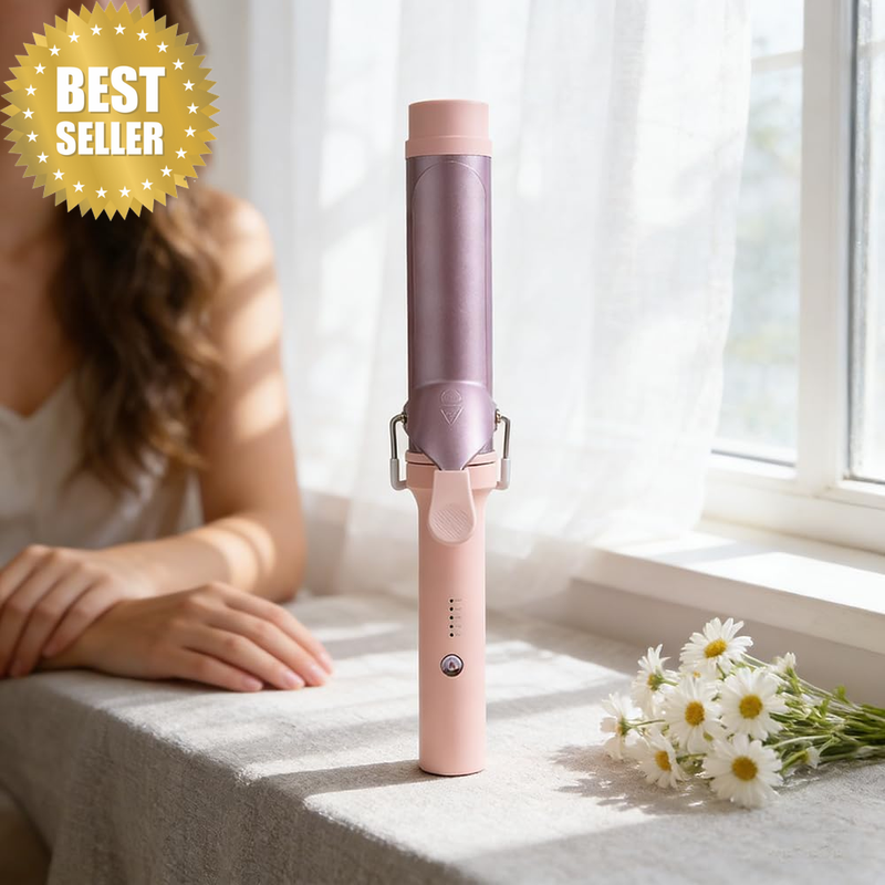Hair Curling Wand-40Mm Wave Hair Curler-5 Temperature Adjustable Temperature Cer