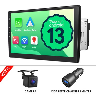 CAM+Eonon 2 Din Android 13 10.1'' IPS Car Play Stereo Radio GPS Navi WiFi CarPlay