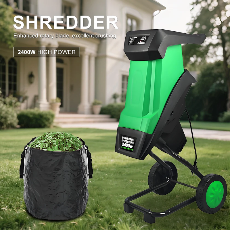 2400W High Power Electric Leaf Crusher Pruner Hand-Pushed Tree Tree Shredder Gar