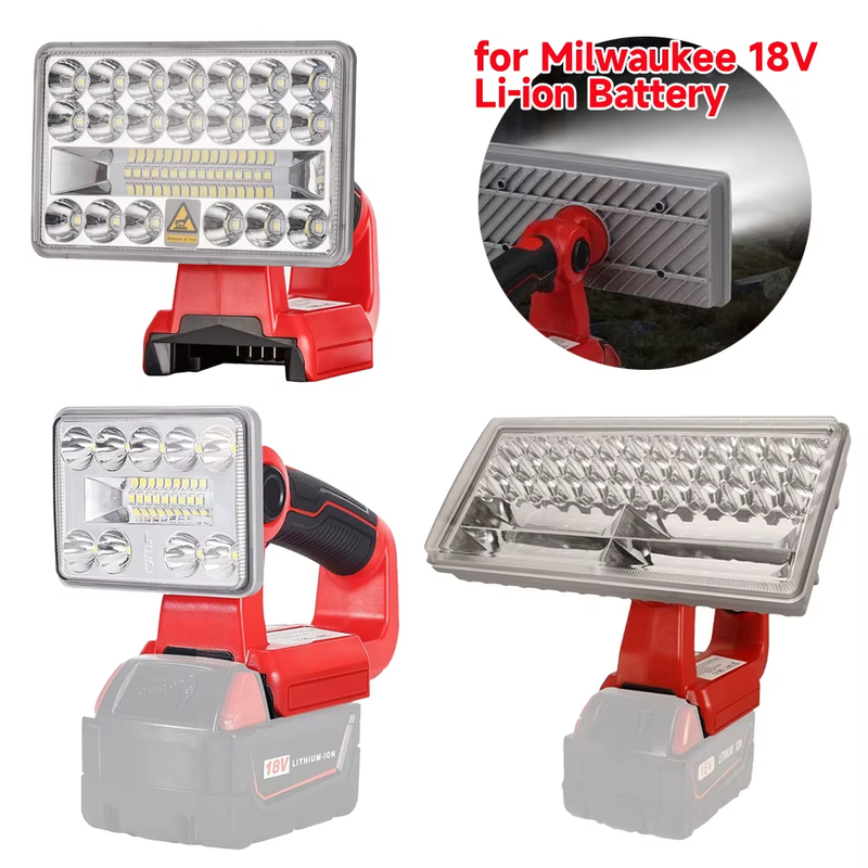 3/5/8 inch LED Lamp Work Light For Milwaukee 18V Li-ion Battery Electric Torch