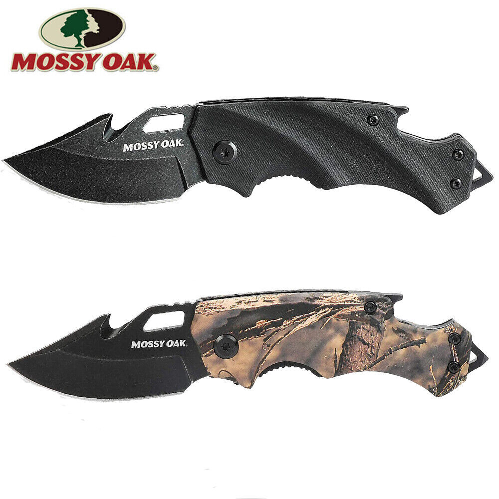 Mossy Oak Folding Pocket Knife w/ Bottle Opener 3CR13 Stainl