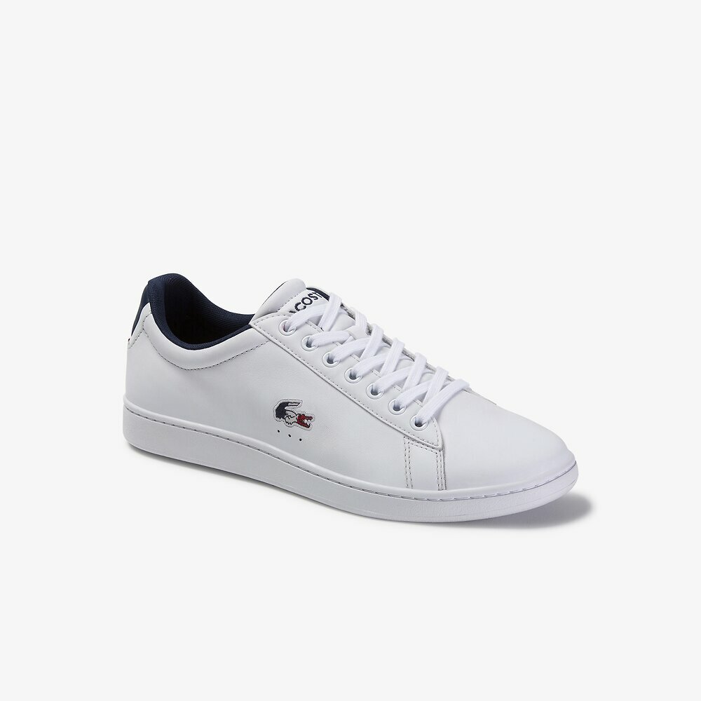 МУЖСКИЕ МУЖСКИЕ МУЖСКИЕ ТУФЛИ LACOSTE CARNABY EVO TRI БЕЛЫЙ/СИНИЙ/КРАСНЫЙ 39SMA0033407