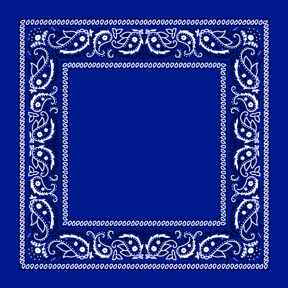 ROYAL BLUE Open Center Paisley BANDANA Head Face Wrap Mask Neck Scarf Cover