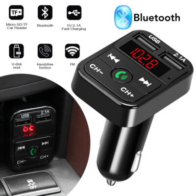 Bluetooth 5.0 Car Wireless Adapter FM Transmitter MP3 Radio Car Kit 2USB Charger