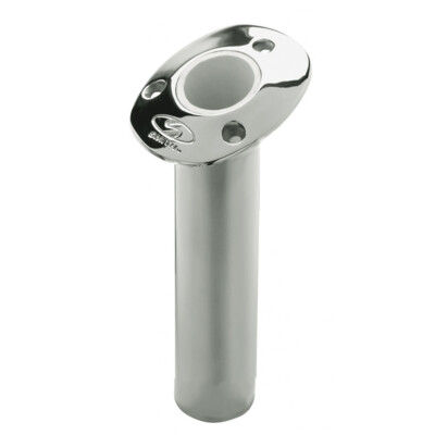 CE SMITH FLUSH MT ROD HOLDER SILVER STAINLESS 9'' DEP 15 DEG